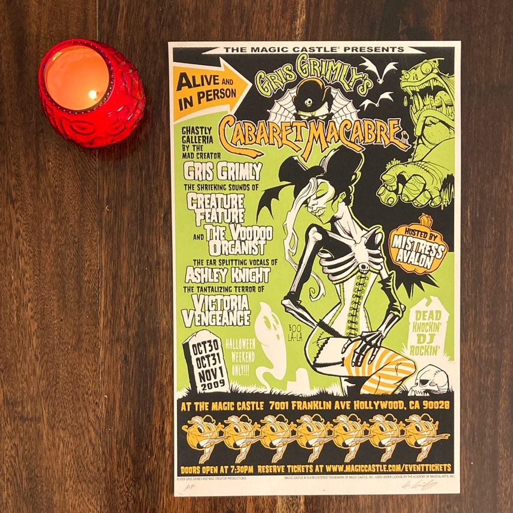 Gris Grimly’s Magic Castle Halloween Cabaret Macabre Poster Signed Artist Proof